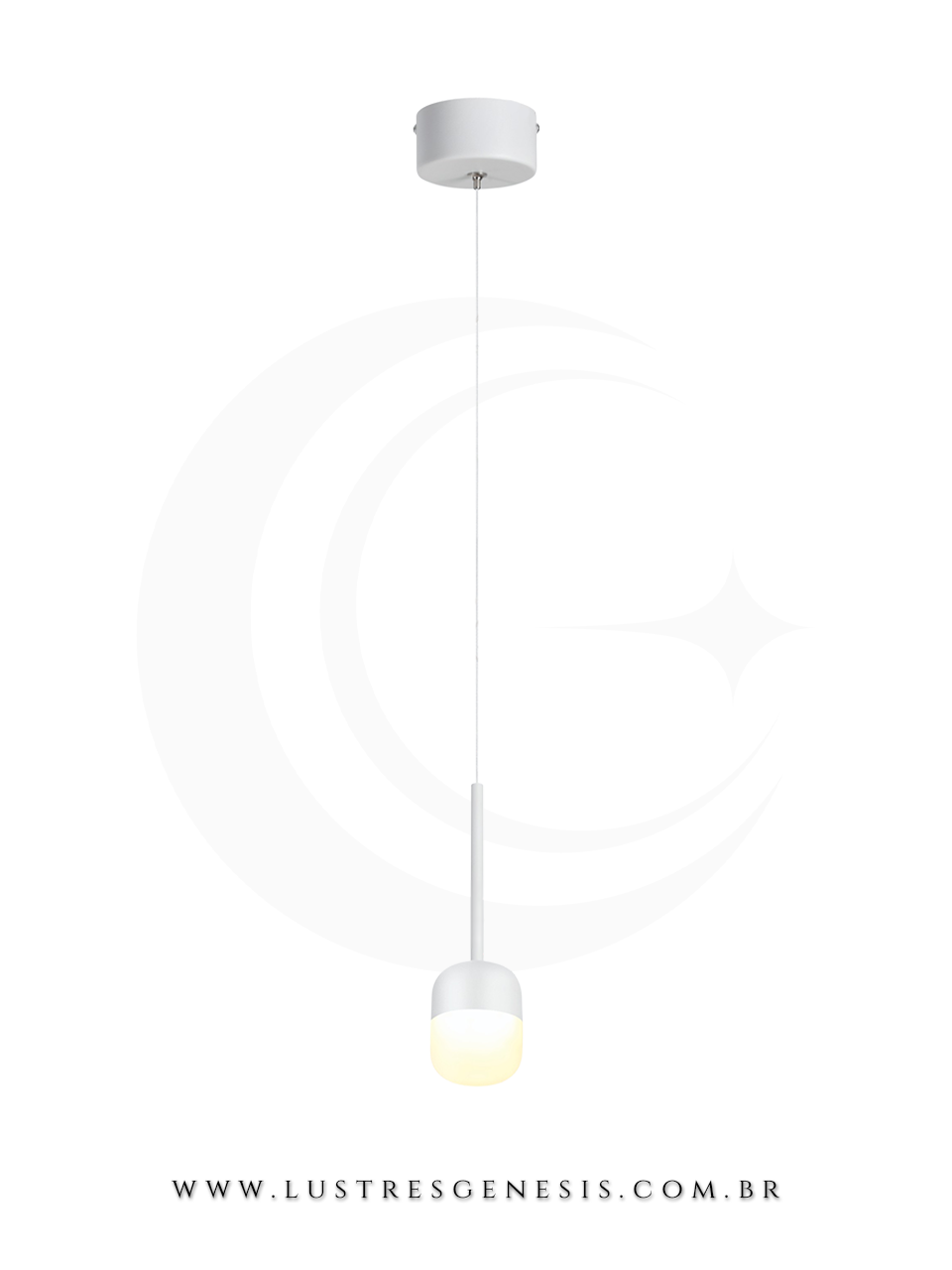 Luminaria LED Pendente Metal Cinza e Acrilico Bivolt 6W Cabeceira de Cama, Lavabo, Balcao de cozinha, Bancada de Cozinha, Banheiro